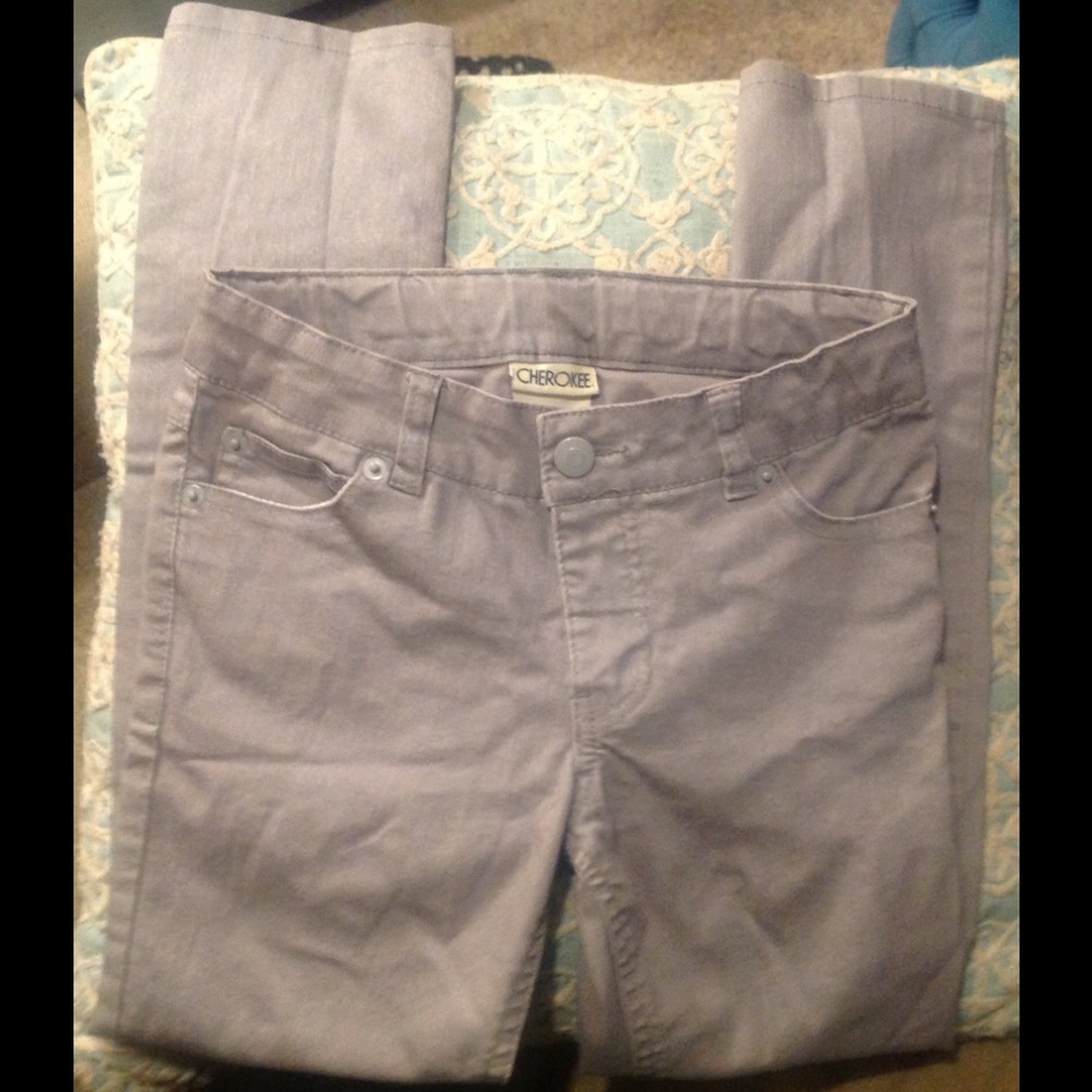 Girls Size 8, Gray, with a silver sheen,  Jeans